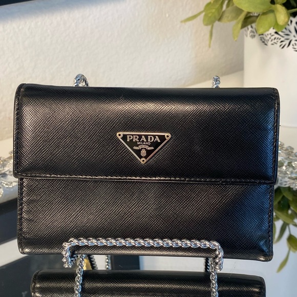 PRADA Saffiano Leather Trifold Wallet Unisex - Picture 13 of 13